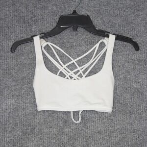 Lululemon White Strappy Sports Bra Size S Lightweight Gym Workout Performance
